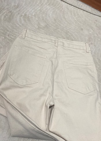 Bej Regular Fit Midi Kadın Kot Pantolon - Görsel 2