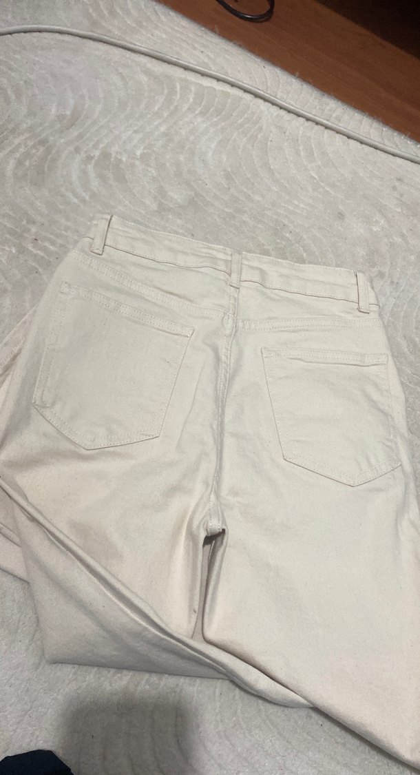 Bej Regular Fit Midi Kadın Kot Pantolon - Görsel 2