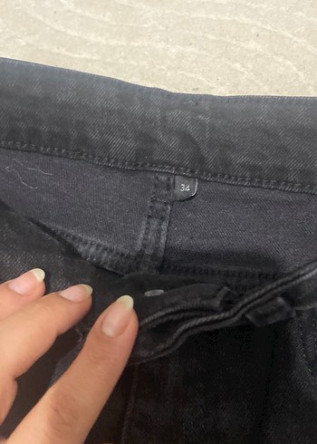 Siyah Regular Fit Midi Kadın Kot Pantolon - Görsel 2