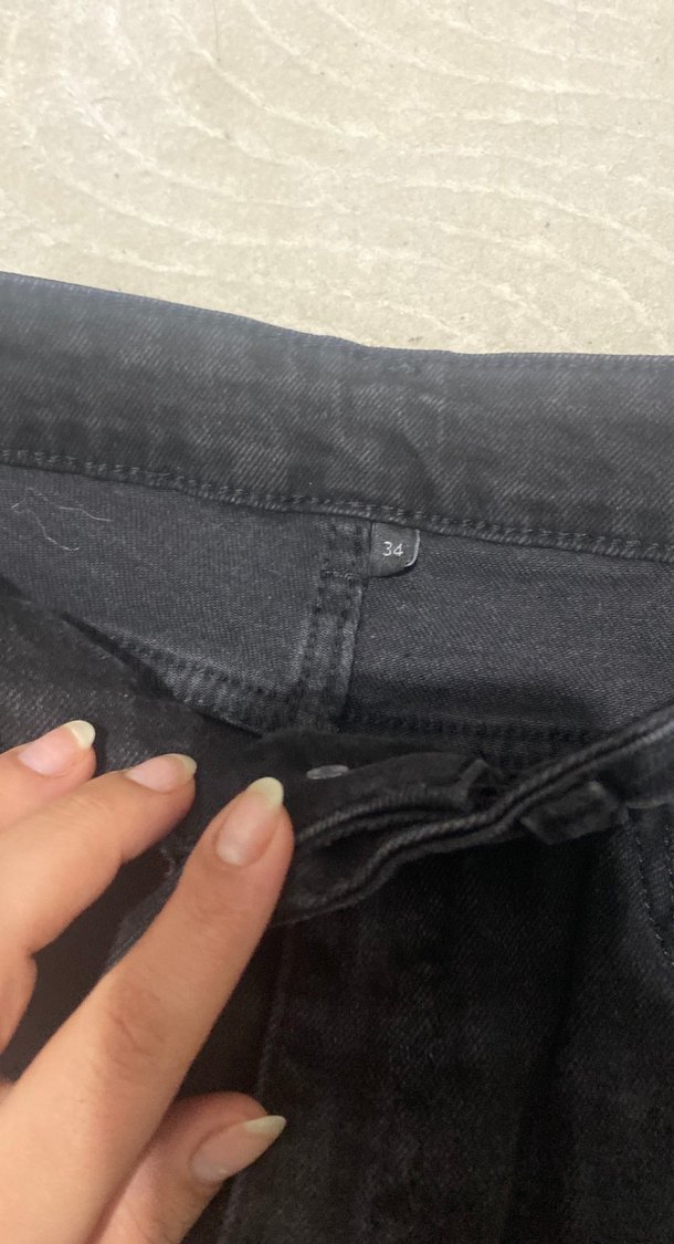 Siyah Regular Fit Midi Kadın Kot Pantolon - Görsel 2