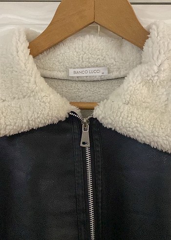 Kürklü Siyah Deri Kadın Ceket - Görsel 3