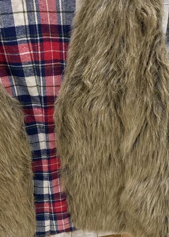 Kahverengi Kürk Detaylı Kadın Yelek - Görsel 4