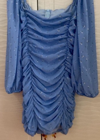 Mavi Drapeli Mini  Abiye Elbise - Görsel 2