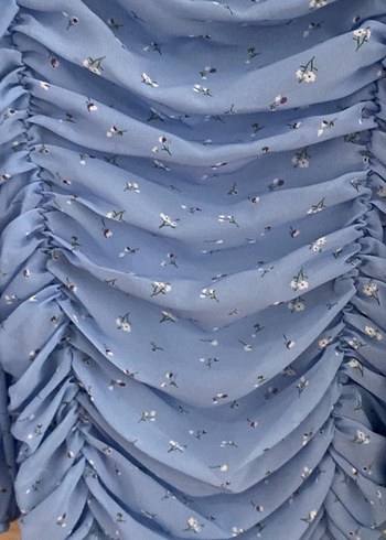 Mavi Drapeli Mini  Abiye Elbise - Görsel 3