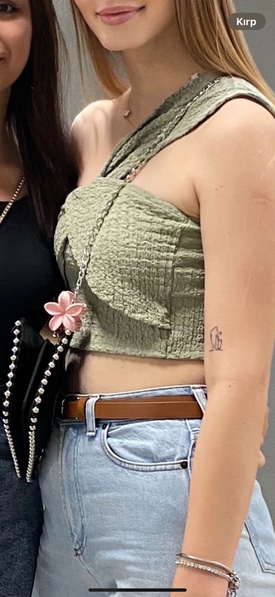 Tek Omuzlu Kemerli Mini Üst - Görsel 2