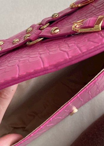 Pembe Deri Kemerli Kadın Çanta - Görsel 3