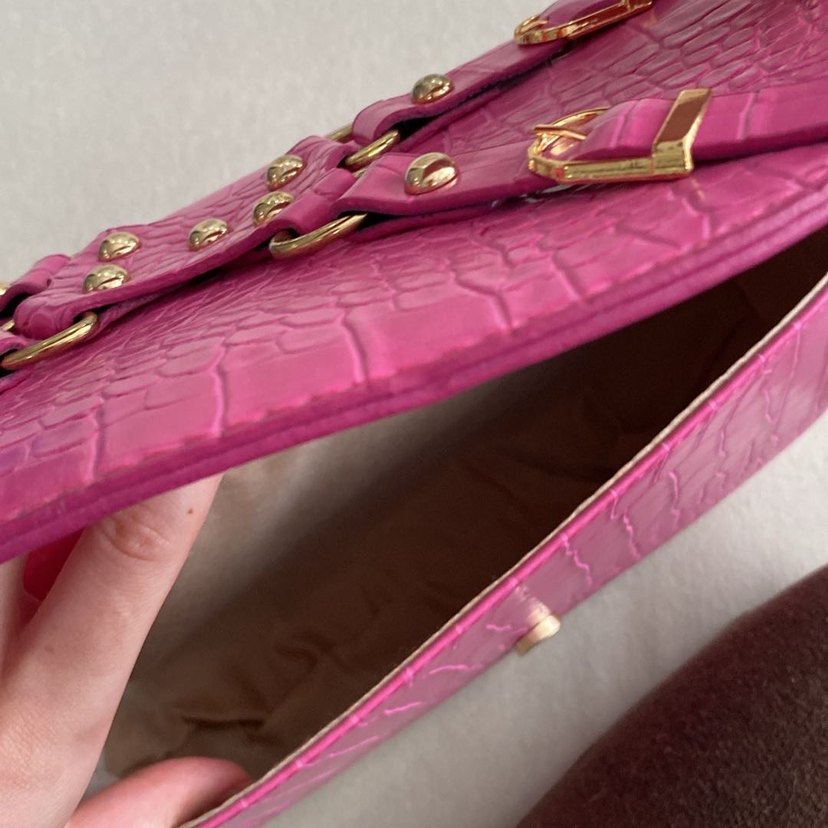 Pembe Deri Kemerli Kadın Çanta - Görsel 3