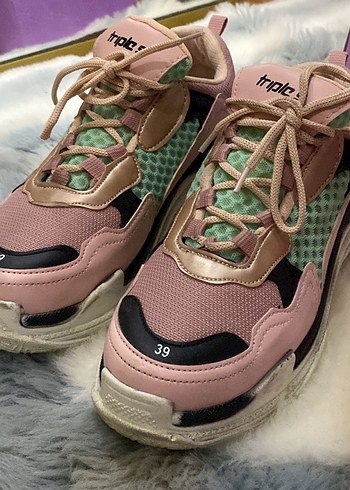 Pembe Yüksek Topuklu Spor Ayakkabı - Görsel 2