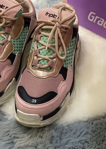 Pembe Yüksek Topuklu Spor Ayakkabı - Görsel 3