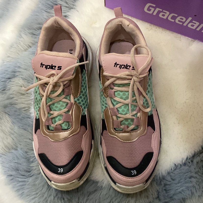 Pembe Yüksek Topuklu Spor Ayakkabı - Görsel 4