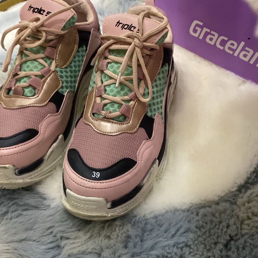 Pembe Yüksek Topuklu Spor Ayakkabı - Görsel 3