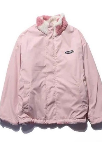 Düğmeli Pembe Kapüşonlu Kadın Ceket - Görsel 6