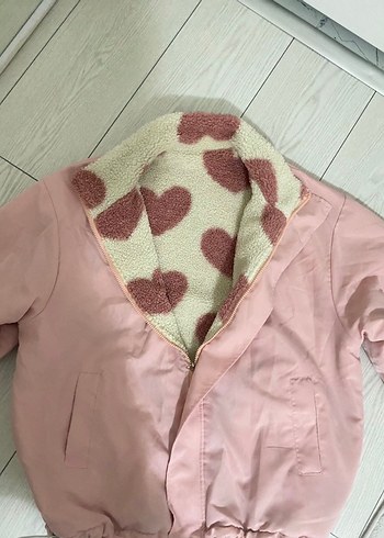 Düğmeli Pembe Kapüşonlu Kadın Ceket - Görsel 5