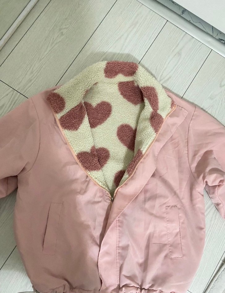 Düğmeli Pembe Kapüşonlu Kadın Ceket - Görsel 5