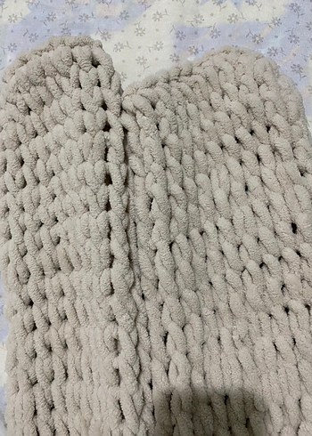 Kadın Örgü Bohem Gri Beyaz Şal - Görsel 3