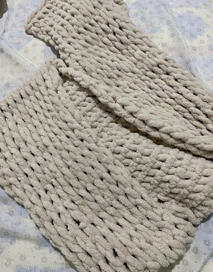 Kadın Örgü Bohem Gri Beyaz Şal - Görsel 2