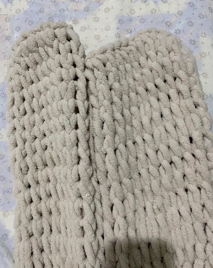 Kadın Örgü Bohem Gri Beyaz Şal - Görsel 3