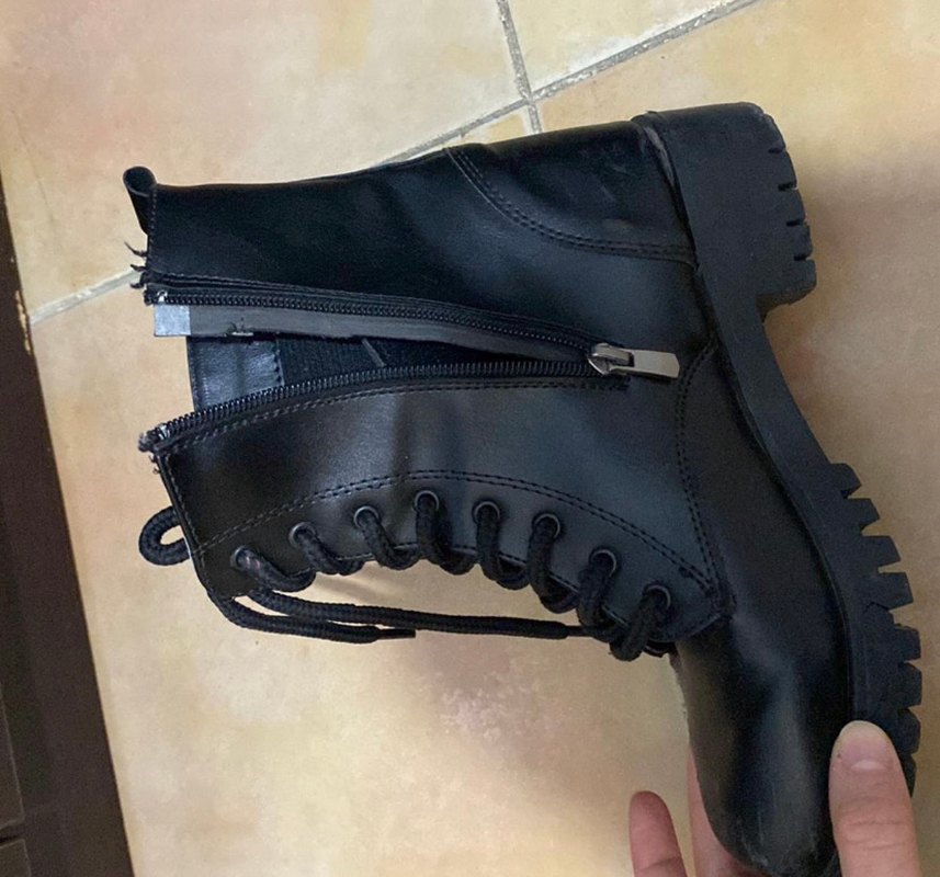 Siyah Deri Goth Kadın Botu - Görsel 2