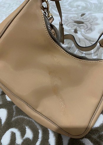 Bej Deri Fermuarlı Kadın Çanta - Görsel 3