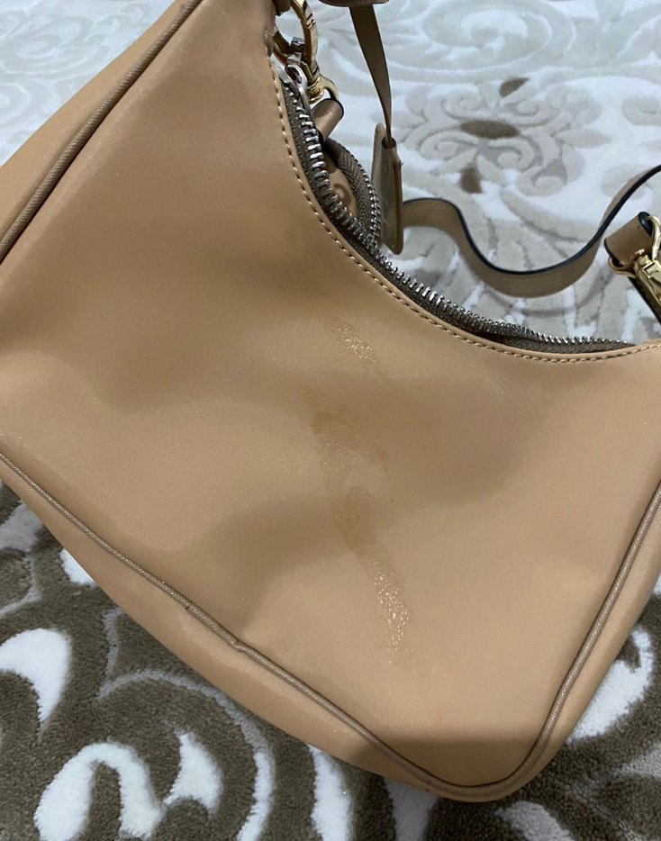 Bej Deri Fermuarlı Kadın Çanta - Görsel 3