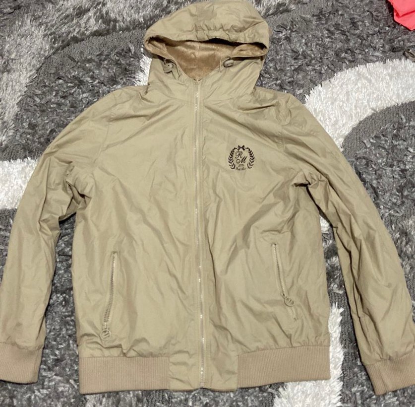 Kadın Bej Süet Kürklü Kapüşonlu Ceket - Görsel 2