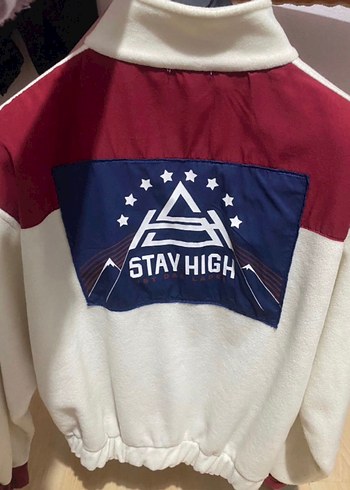 Kadın Beyaz Fermuarlı Yüksek Yakalı Ceket - Görsel 2