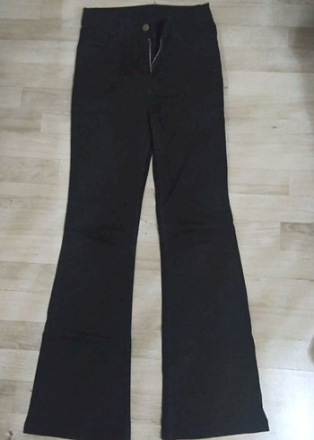 Diğer Siyah Yuksek Bel Flare Pantolon
