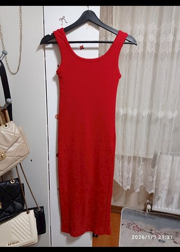 Kırmızı Kadın Elbise - Görsel 3