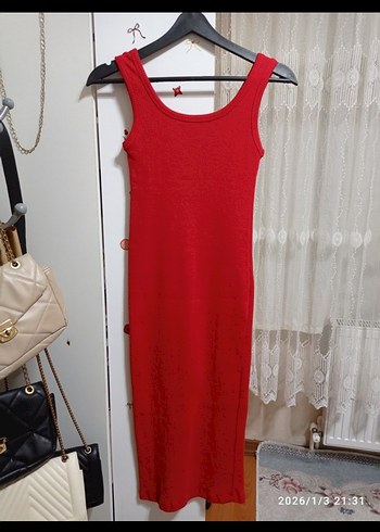 Kırmızı Kadın Elbise - Görsel 4