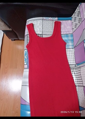 Kırmızı Kadın Elbise - Görsel 7