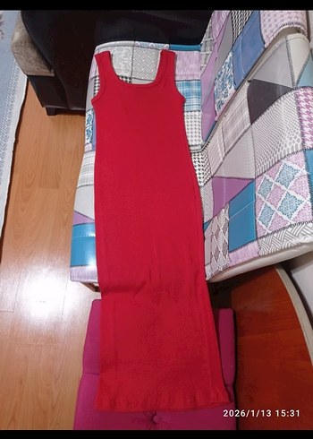 Kırmızı Kadın Elbise - Görsel 5