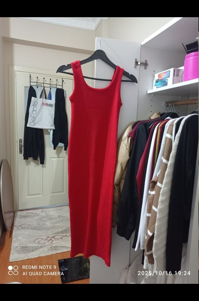Kırmızı Kadın Elbise - Görsel 2