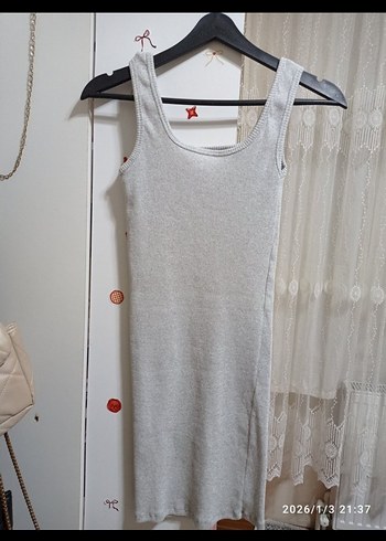 Gri Midi Kadın Triko Elbise - Görsel 9