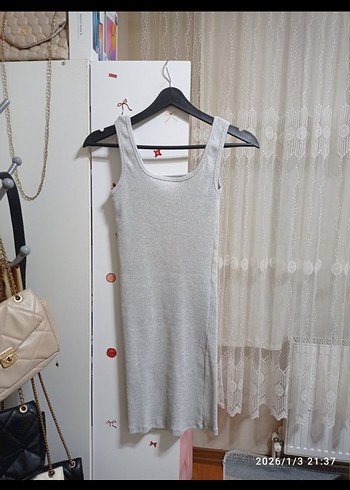 Gri Midi Kadın Triko Elbise - Görsel 3