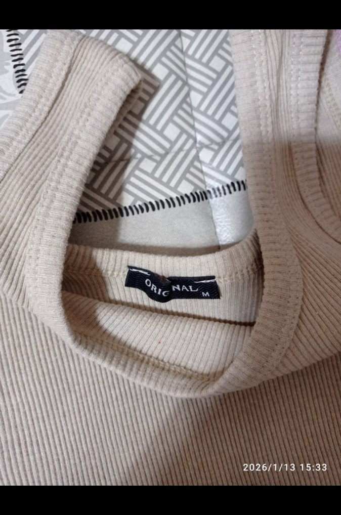 Bej Uzun Kare Yaka Elbise - Görsel 3