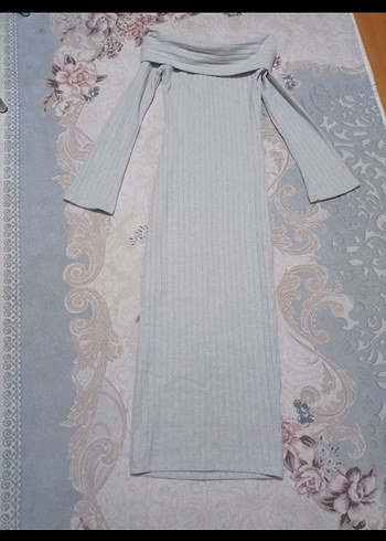 Gri Uzun Triko Kadın Elbise - Görsel 7