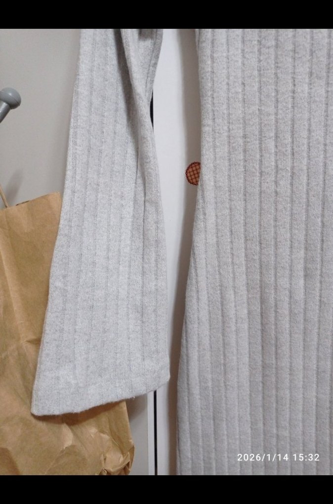 Gri Uzun Triko Kadın Elbise - Görsel 3