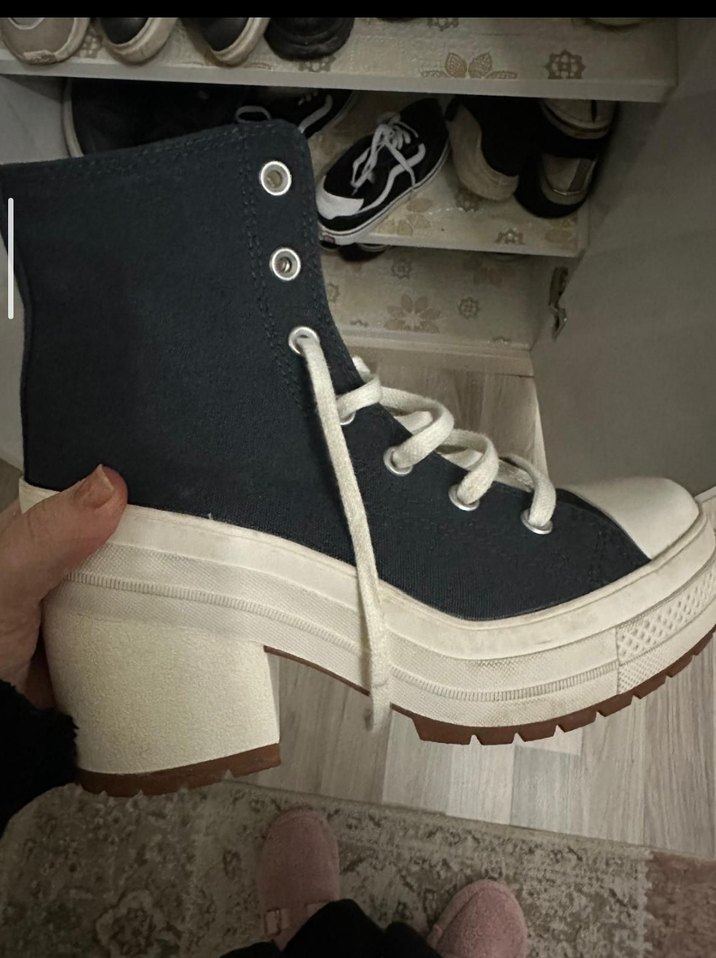 Converse Beyaz Gri Blok Topuklu Spor Ayakkabı - Görsel 2