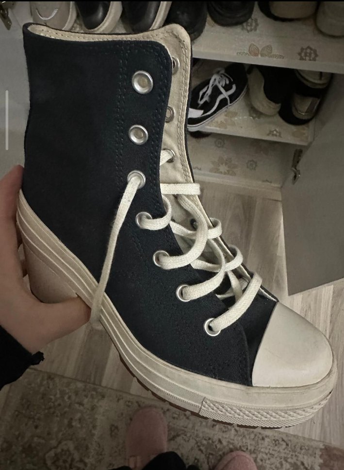 Converse Beyaz Gri Blok Topuklu Spor Ayakkabı - Görsel 3