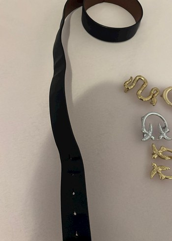 Vintage Deri Kadın Kemer Altın Tokalı - Görsel 2