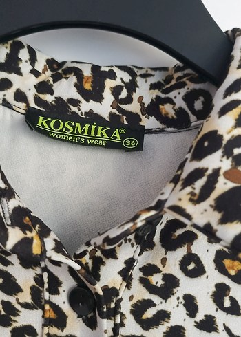 Leopar Desenli Uzun Kollu Mini Elbise - Görsel 2