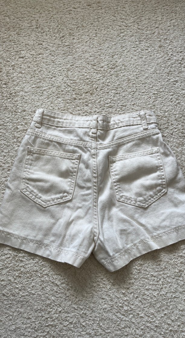 Kadın krem  Mini Kot Şort - Görsel 2