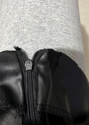 Düğmeli Siyah Deri Mini Şort etek - Görsel 3