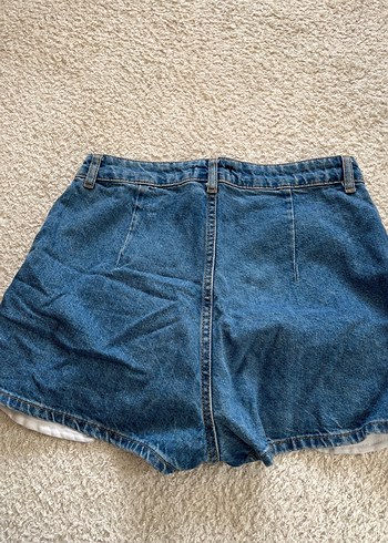 Kadın cepli kot şort etek - Görsel 2