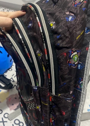 Çok Renkli Çocuk Okul Çantası Uçak Desenli - Görsel 2