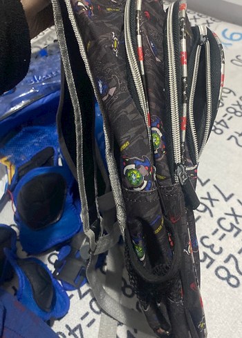 Çok Renkli Çocuk Okul Çantası Uçak Desenli - Görsel 3