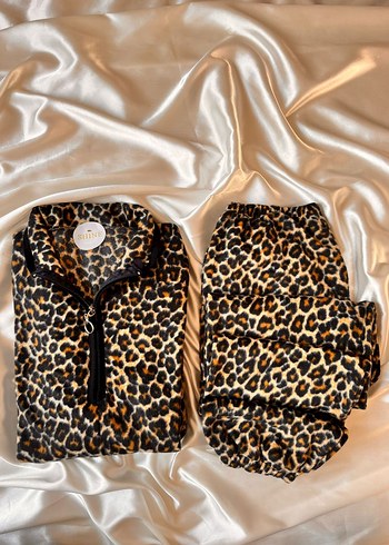 Leopar Desenli Kadın Şık Pijama Takımı Ve Sütyen Takımı - Görsel 3