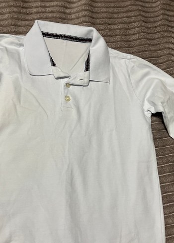5 Yaş Beden Erkek Çocuk Beyaz Kısa Kollu Polo Tişört