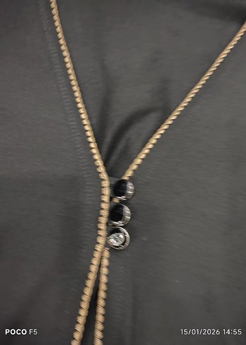 Zincir Detaylı Siyah Kadın Hırka XL - Görsel 3