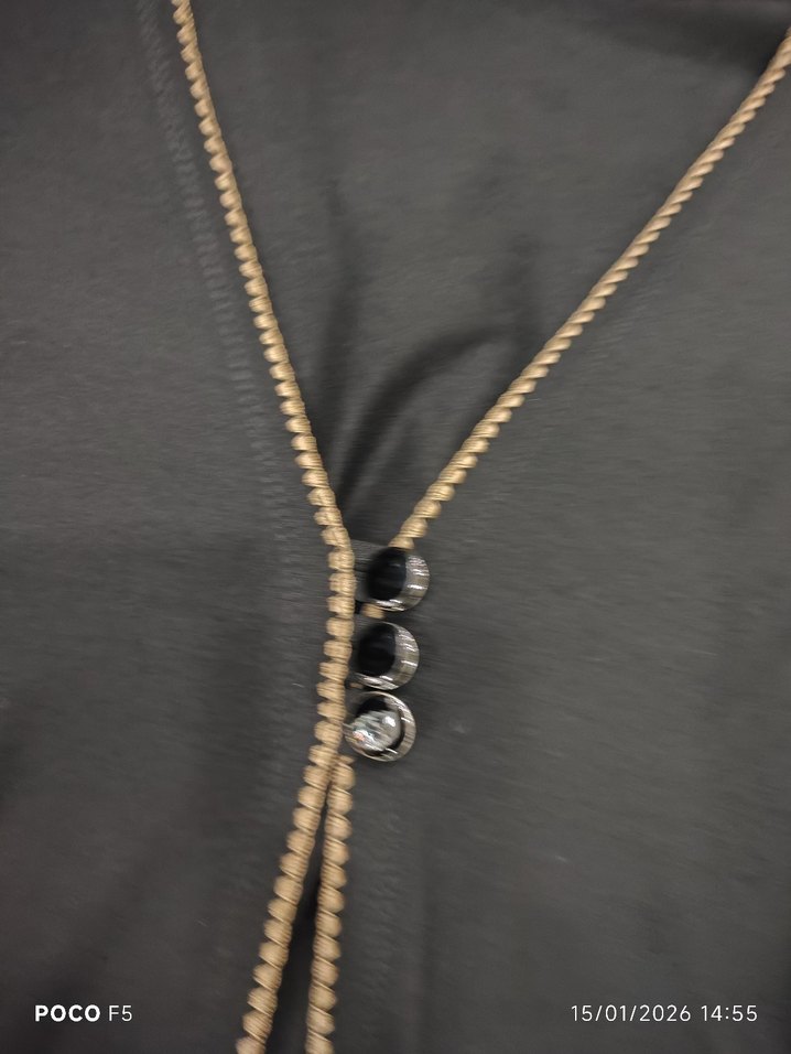 Zincir Detaylı Siyah Kadın Hırka XL - Görsel 3